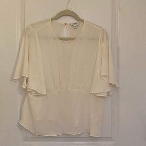 EXPRESS dainty flouncy white top blouse size L